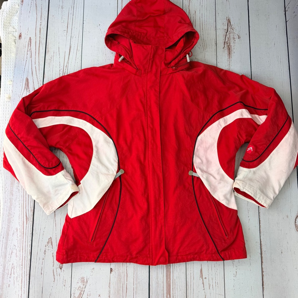 Alpine Design Red White 3-in-1 Hooded Winter Jacket Fleece Liner Womens Large